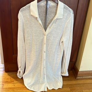 Belford cream shear long cardigan